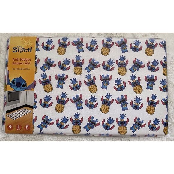 Disney Stitch Anti Fatigue Kitchen Mat 18 X 30” Pineapple Spring Summer NEW - Picture 1 of 11